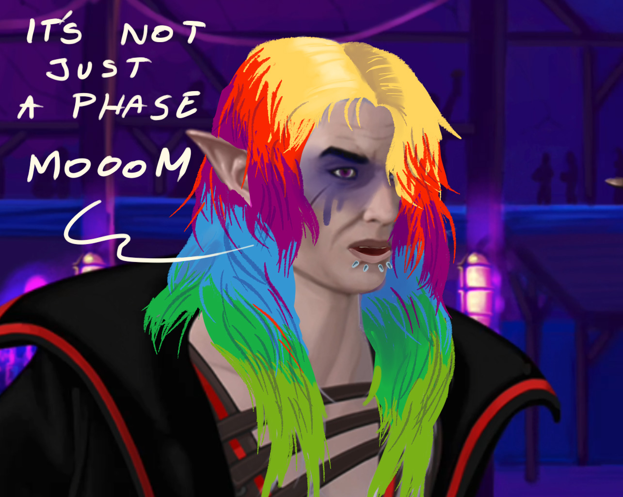 Fan art - Vleed Sangerel with rainbow hair
